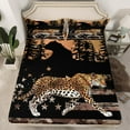 thumbnail image 1 of Erosebridal 3D Leopard Cheetah Fitted Sheet Full,Woodland Wildlife Bedding Set Full Size,Retro USA Flag Decor(No Top Sheet), 1 of 6