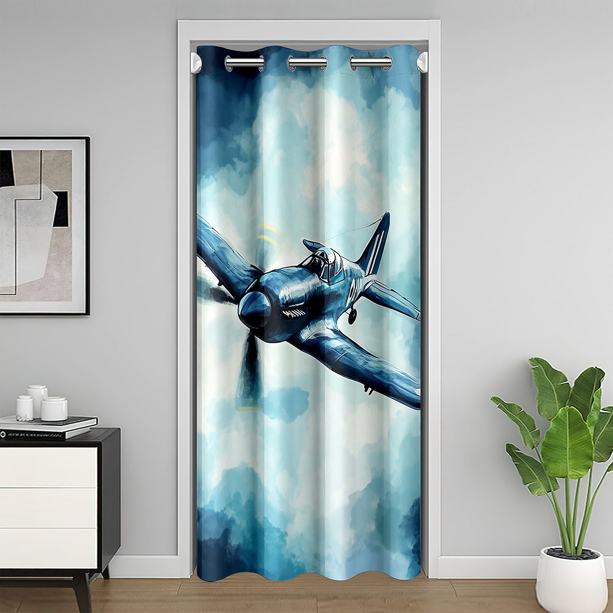 Erosebridal 3D Plane Door Curtain For Door Window 42x80, Flying ...