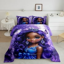Erosebridal 3D Princess Comforter Sets Full Size, Mystic Butterfly Comforters & Duvets, Dreamy Cartoon Decor, Breathable 3pcs