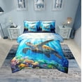 thumbnail image 1 of Erosebridal 3D Sea Turtle Bedding Full Size, Underwater World Bed Set, Marine Coral Reversible Bedding Sets Full Size, Super Cozy Room Decor, 7 Pieces, 1 of 6