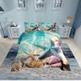 thumbnail image 1 of Erosebridal 3D Starfish Bedding Twin Comforter Set, Kawaii Seashell Down Comforter, Blue Ocean Reversible Comforter Sets Twin Size, Ultra Soft Bedroom Decor, 2 Pieces, 1 of 8