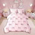 thumbnail image 1 of Erosebridal 7Pc Pink and White Bow Comforter Set Twin,Pink Bows Bedding Set with Sheets,Princess Bow Tie Bed Set Cute Girly Bowknot Bed in a Bag with Fitted Sheet,Flat Sheet,Pillowcases, 1 of 5