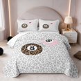 thumbnail image 1 of Erosebridal 8 Ball Quilt Full Blush Full Bedspread Sets, Blush Leopard 3pcs 1 Coverlet and 2 Pillowcases, 1 of 7