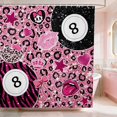 thumbnail image 1 of Erosebridal 8 Ball Shower Curtain 72Wx72L Girly Bathroom Curtain, Hot Pink, 1 of 5