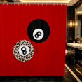thumbnail image 1 of Erosebridal 8 Ball Shower Curtain 72Wx72L Minimalist Bathroom Curtain, Red Onyx, 1 of 5