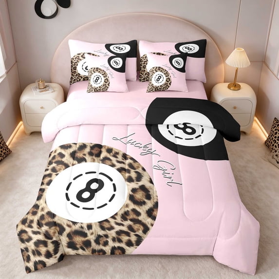 Erosebridal 8 Ball Twin Bedding Blush Bedding Comforter Set, Blush Solid 7 Pieces
