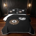 thumbnail image 1 of Erosebridal 8 Ball Twin Quilt Set Black Twin Coverlet Set, Black Solid 2 Pieces 1 Bedspread and 1 Pillowcase, 1 of 7