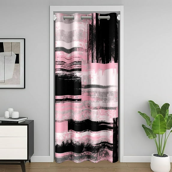 Erosebridal Abstract Artwork Door Curtain For Doorways 80"x59",Black Pink Room Divider Curtain,Oil Painting Door Curtain For Doorways 80"x59",Teenager Room Decor