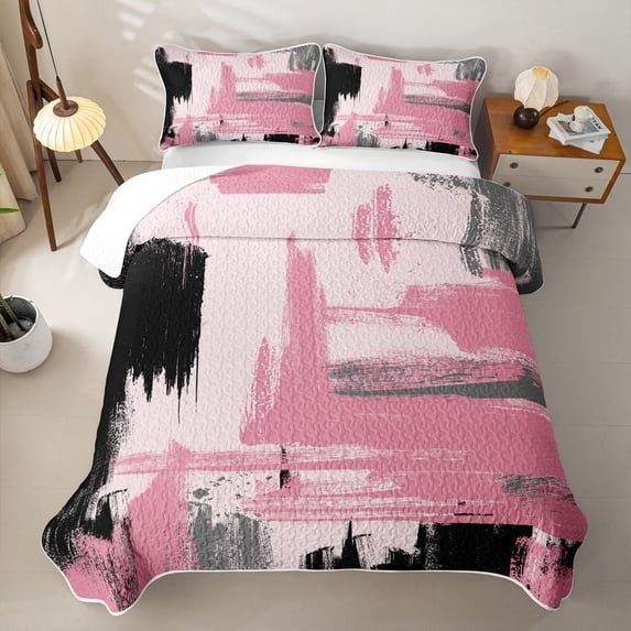Erosebridal Abstract Brush Graffiti Quilt Full,Modern Art Full Bedspread Sets For Girls,3-Piece