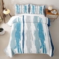 thumbnail image 1 of Erosebridal Abstract Brush Stripe Quilt Full,Navy Sky Blue Paint Pattern Full Bedspread Sets For Girls,3pcs, 1 of 7