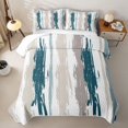thumbnail image 1 of Erosebridal Abstract Brush Stripe Twin Quilt Set,Teal Paint Graffiti Twin Coverlet Set For Girls,2-Piece, 1 of 7
