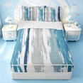 thumbnail image 1 of Erosebridal Abstract Brush Stripe Zipper Twin Comforter Sets with Fitted Sheet and 2 Pillowcases,Navy Sky Blue Paint Pattern Zipper Bedding Set For Girls,Reversible,4pcs, 1 of 7