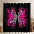 thumbnail image 1 of Erosebridal Abstract Butterfly Curtains Pack of 2 (52x84), Geometry Lines 30%-50% Black Out Curtains, Hot Pink, 1 of 6