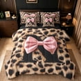 thumbnail image 1 of Erosebridal Abstract Cheetah Pattern 7pcs Bedding Comforter Set For Kids,Classic Leopard Print Letter N Monogram Queen Bedding Sets,Black Reversible, 1 of 7