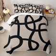 thumbnail image 1 of Erosebridal Abstract Geometric Lines Bed Spread Queen,Brown Black Queen Coverlet Set For Adult,3 Pieces, 1 of 7