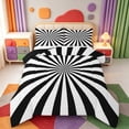 thumbnail image 1 of Erosebridal Abstract Geometric Stripes Queen Comforter Set,Minimalist Striped Comforter Sets Queen,Black Reversible,3pcs,1 Comforter and 2 Pillowcases, 1 of 7