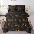 thumbnail image 1 of Erosebridal Abstract Ghost Bedding Sets Queen Size,Happy Holleween Comforter Sets with Sheets,Orange Black Bed in a Bag Queen Size For Boys,Super Cozy Room Decorative Reversible,7-Piece, 1 of 7