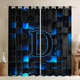 thumbnail image 1 of Erosebridal Abstract Letter Monogrammed D Curtains Pack of 2 (42x84 Each) For Children Kids,Geometric Buffalo Plaid Curtains Blackout For Teens Boys Girls, 1 of 6
