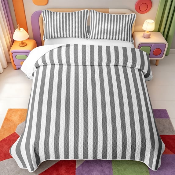 Erosebridal Abstract Linear Art Quilt King,Mid-Century Striped King ...