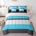 thumbnail image 1 of Erosebridal Abstract Lines Bedding Sets Twin Size,Geometric Stripes Comforter Sets with Sheets,Geometry Lines Bed in a Bag Twin size,Lightweight Teens Bedroom Decor,Reversible,7pcs, 1 of 6