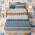 thumbnail image 1 of Erosebridal Abstract Lines Print Zipper Full Size Comforter Sets with Fitted Sheet and 2 Pillowcases,Minimalist Stripes Zipper Bedding Set,Light Gray Reversible,4pcs, 1 of 7
