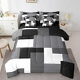 thumbnail image 1 of Erosebridal Abstract Plaid Bedding Queen Size,Sqare Rectangle Comforter Sets with Sheets,Geometric Grid Bedding Sets Queen Size,Microfiber Geometry Room Decorative,Reversible,7 Pieces, 1 of 6