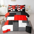 thumbnail image 1 of Erosebridal Abstract Plaid Bedding Sets Twin Size,Sqare Rectangle Comforter Sets with Sheets,Geometric Grid Bed in a Bag Twin size,Microfiber Geometry Room Decorative,Reversible,7pcs, 1 of 6