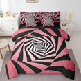 thumbnail image 1 of Erosebridal Abstract Spiral Bed in a Bag Queen Size,3D Geometric Swirls Bed Set,Gradient Pink Black Stripes Bedding Queen Size,Super Cozy Princess Room Decorative Reversible,7pcs, 1 of 6