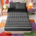 thumbnail image 1 of Erosebridal Abstract Striped Zipper Twin Comforter Sets with Fitted Sheet and 2 Pillowcases,Contemporary Geometric Stripes Zipper Bedding Set,Black Reversible,4 Pieces, 1 of 7