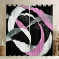 thumbnail image 1 of Erosebridal Abstract Stripes Curtains for Living Room,Geometric Circle Blackout Curtains Set of 2 (38x45),Black Pink Curtains and Drapes (38x45),Round Room Decorative, 1 of 6