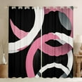 thumbnail image 1 of Erosebridal Abstract Stripes Curtains for Living Room,Geometric Circle Blackout Curtains Set of 2 (38x45),Black Pink Curtains and Drapes (38x45),Round Room Decorative, 1 of 6