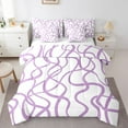 thumbnail image 1 of Erosebridal Abstract Wavy Stripes Bedding Sets Full Size,Modern Geometric Comforter Sets With Sheets,White Purple Bed In A Bag Full Size, Super Cozy Bedroom Decor,7 Pieces, 1 of 5