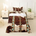 thumbnail image 1 of Erosebridal Adult Aztec Abstract Twin Sheet Sets, Brown Cow Print Bedding, 3-Piece, 1 of 5