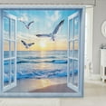 thumbnail image 1 of Erosebridal Adult Beach Shower Curtain 72x78, Sea Bird Bath Curtain, Ocean Print Decor, 1 of 5