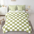 thumbnail image 1 of Erosebridal Aesthetic Checkered Full Bed In A Bag 7 Piece White Light Green Checkerboard Grid Bedding Set,Geometric Buffalo Plaid Comforter Set With Sheets For Kids Teen Adults Gingham Bed Set, 1 of 5