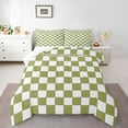 thumbnail image 1 of Erosebridal Aesthetic Checkered Quilt Set King White Light Green Checkerboard Grid Bedding Set,Geometric Buffalo Plaid Comforter Set Gingham Bed Set Modern Room Decor, 1 of 8