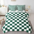 thumbnail image 1 of Erosebridal Aesthetic Checkered Twin Bed In A Bag 7 Piece White Green Checkerboard Bedding Set,Buffalo Plaid Grid Comforter Set With Sheets Teen Adults Geometric Gingham Bed Set, 1 of 5