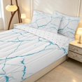thumbnail image 1 of Erosebridal Aesthetic Marble Zipper Queen Comforter Set with Fitted Sheet and 2 Pillowcases, White Blue Marbling Zipper Bedding Set, Reversible, 1 of 7