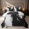 thumbnail image 1 of Erosebridal Aesthetic Minimalist Quilt King, Black Gray King Coverlet Set, Reversible 3-Piece 1 Bedspread and 2 Pillowcases, 1 of 7