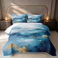 thumbnail image 1 of Erosebridal Aesthetic Minimalist Twin Quilt Set, Gray Blue Twin Coverlet Set, Navy Reversible 2pcs 1 Bedspread and 1 Pillowcase, 1 of 7