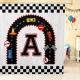 thumbnail image 1 of Erosebridal Alphabet Letter Shower Curtain 72Wx72L, Race Car Bathroom Curtain, Black A, 1 of 5