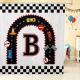 thumbnail image 1 of Erosebridal Alphabet Letter Shower Curtain 72Wx78L, Race Car Bath Curtain, Black B, 1 of 5