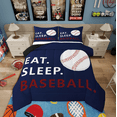 thumbnail image 1 of Erosebridal American Baseball Bedding Sets King With Comforter,Ball Game Comforter Sets King Size,Sport Gamer Room Decorative,Reversible,Ultra Soft,3-Piece, 1 of 8