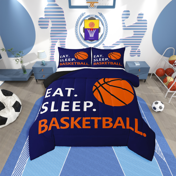 Erosebridal American Basketball Comforter Sets Queen Size,Ball Game Bedding Queen Comforter Set,Sport Gamer Room Decorative,Reversible,3Pcs