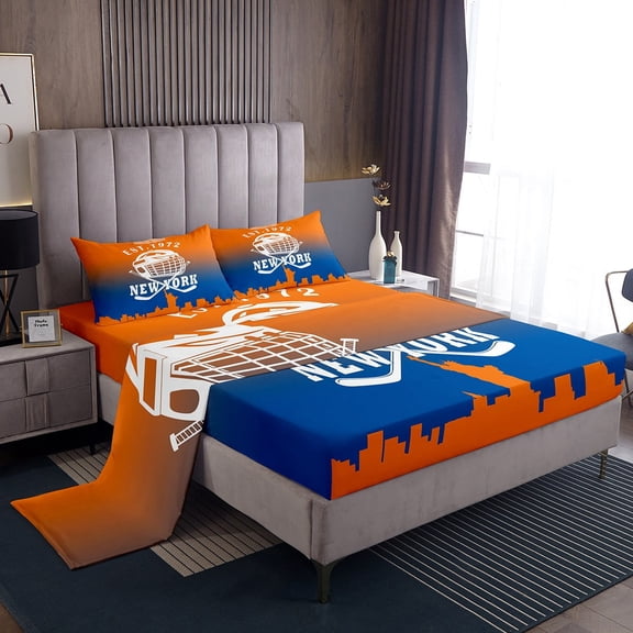 Erosebridal American City New York Sheet Set Twin, Football Soccer Bedding Sets Twin Size, Sports Theme Reversible Twin Sheet Sets, Breathable Bedroom Decor, 3pcs