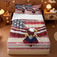 thumbnail image 1 of Erosebridal American Eagle Zipper Queen Comforter Set with Fitted Sheet and 2 Pillowcases,Retro Flag Zipper Bedding Set For Boys,Reversible,4-Piece, 1 of 7