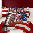 thumbnail image 1 of Erosebridal American Flag Printed Letter E Queen Comforter Set,Boys Rugby Sport Bedding Comforter Set For Kids,Reversible black,3 Pieces, 1 of 7