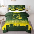 thumbnail image 1 of Erosebridal American Football 7 Pieces Comforter Sets Twin Size Green Bay Bedding Set for All Season Gifts for Football Fans Football City Bed in a Bag with Comforter, 1 of 5