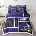 thumbnail image 1 of Erosebridal American Football Bedding Full Size,Rugby Helmet City Bed Set,Purple Black Bedding Sets Full Size,Stylish Living Room Decoration Reversible,7pcs, 1 of 7