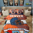 thumbnail image 1 of Erosebridal American Football Bedding Sets Queen Size, Soccer Sports Comforter Sets with Sheets, Orange Navy, Denver, Lightweight 7pcs, 1 of 5